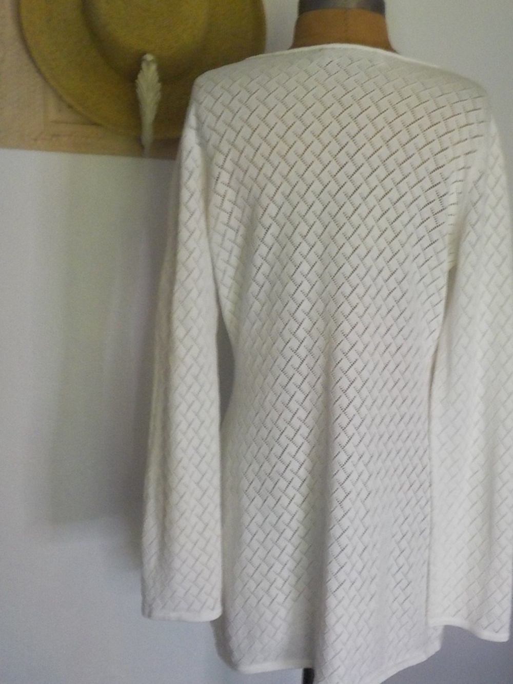 CREAM KNIT MINI DRESS/BEACH COVER-UP/TUNIC - Picture 5 of 12